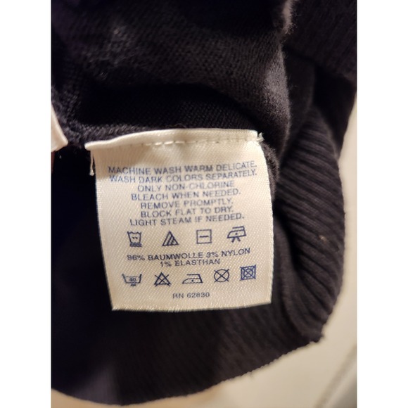 Lands' End V Neck Knit Sweater Women's L Cotton Blend Stretch Black 14-16 - Picture 4 of 5